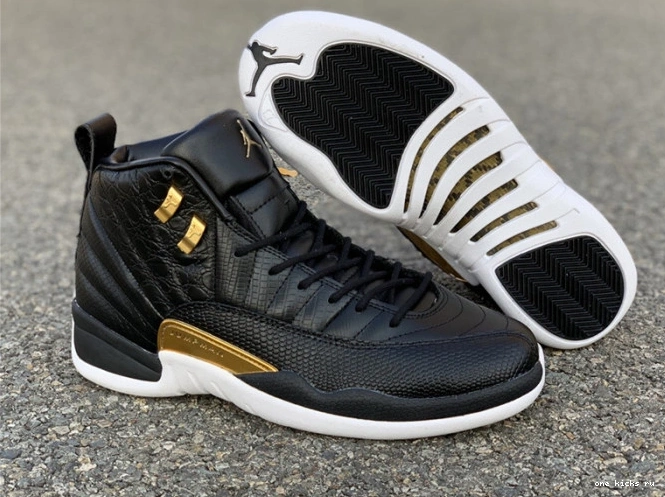 Cheap Jordan Air 12 AO6068-007 Retro Metallic Gold-White 'Reptile' Black 0824